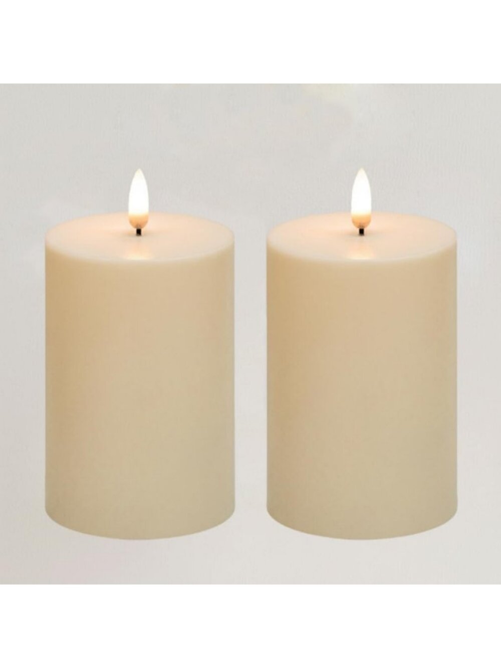 Waterproof Outdoor Candles with Timer | 2 Pack Flameless LED Pillar Candles for